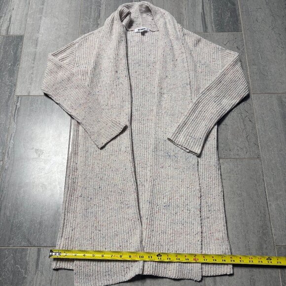 BB Dakota Chill Pill Speckled Open Front Longline Knit Cardigan Sweater Size XS - Picture 6 of 9